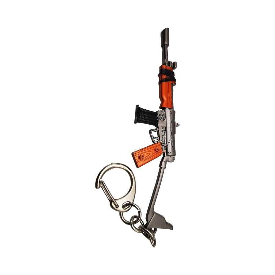 PUBG Toy Gun Model Keychain, Grey/Brown/Black