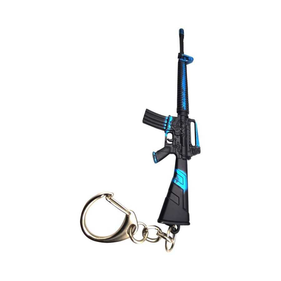 PUBG Toy Gun Model Keychain, Black/Blue/Silver