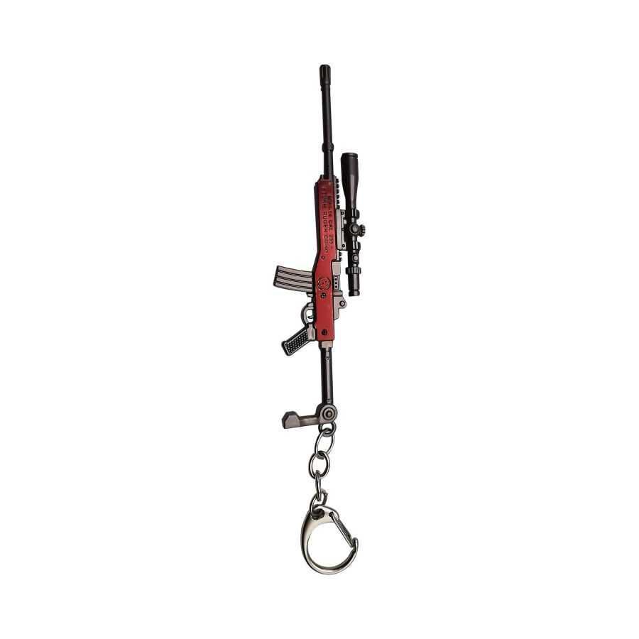 PUBG Toy Gun Model Keychain, Red/Black/Silver