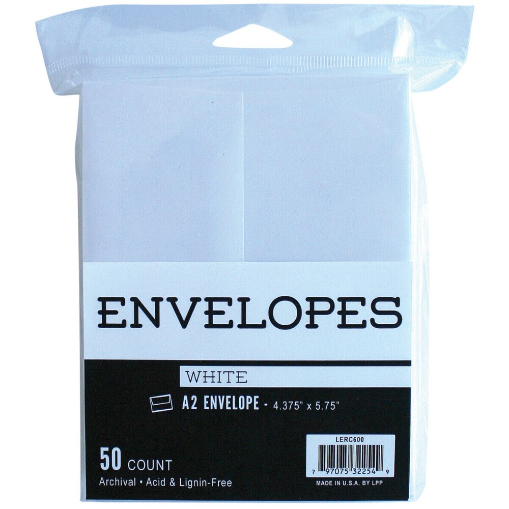 Leader A2 Envelopes, White, 4.375"X5.75", Pack Of 50