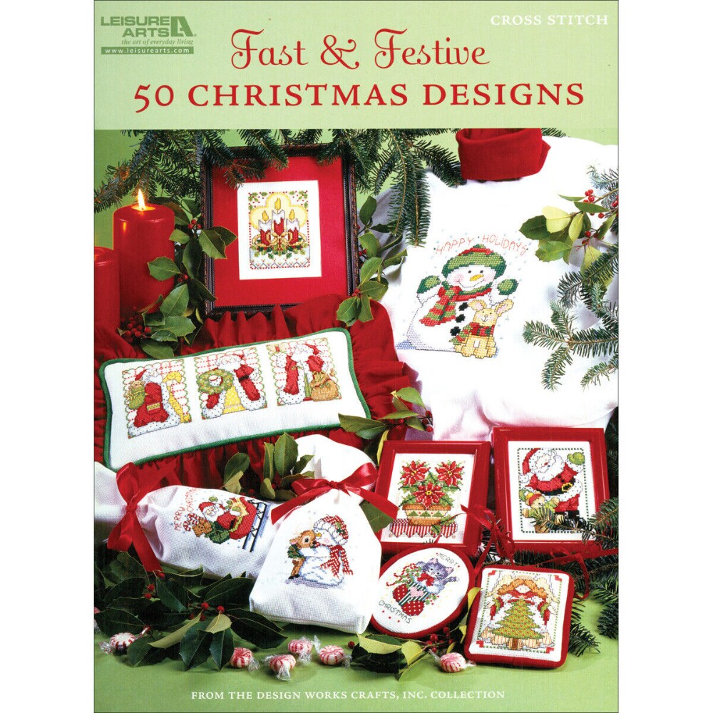 Leisure Arts Cross Stitch Fast Festive 50 Christmas Book
