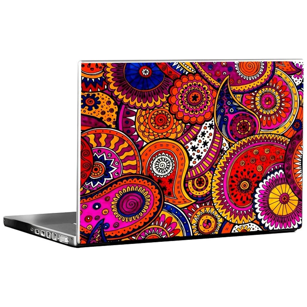 PIXELARTZ Hippie Art Printed Laptop Sticker, Multicolour
