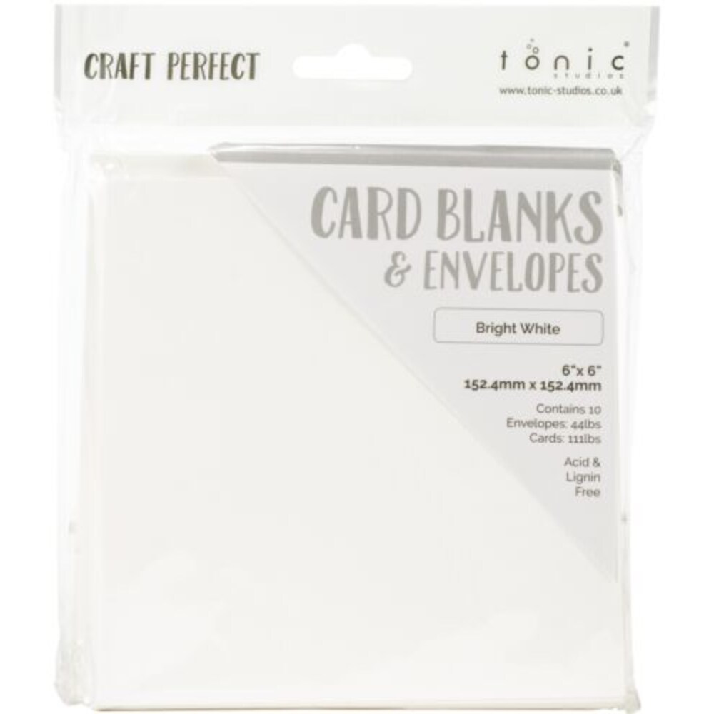 Craft Perfect Card Blanks, 6x6inch, Bright White