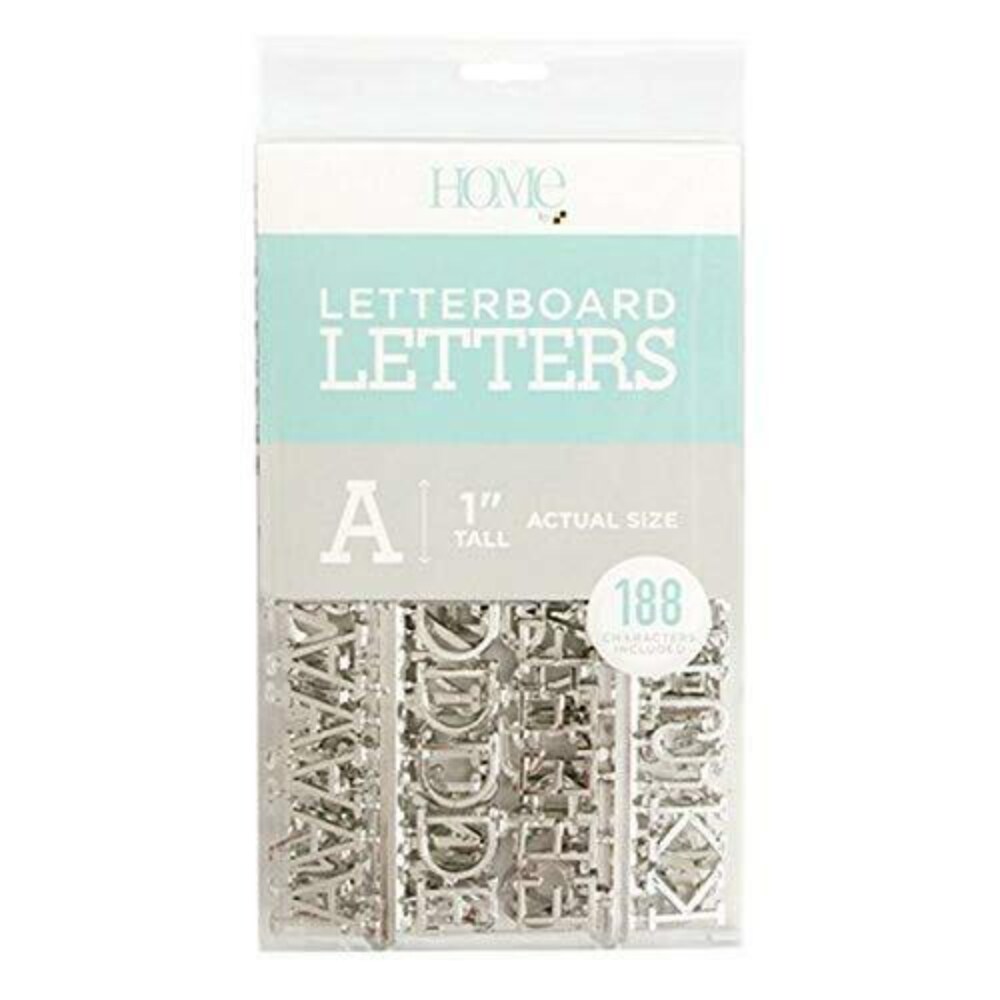 DCWV Letterboard Letters and Characters, 1in, Silver, Pack of 188