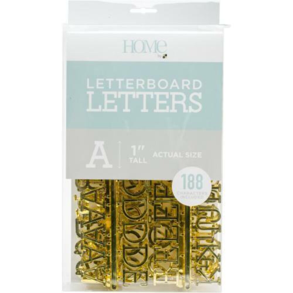 DCWV Letterboard Letters and Characters, 1in, Gold, Pack of 188