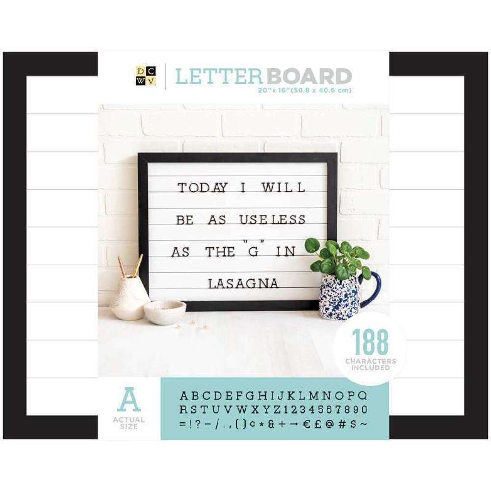 DCWV Letterboard with 1in Letters, Shiplap, 20x16in