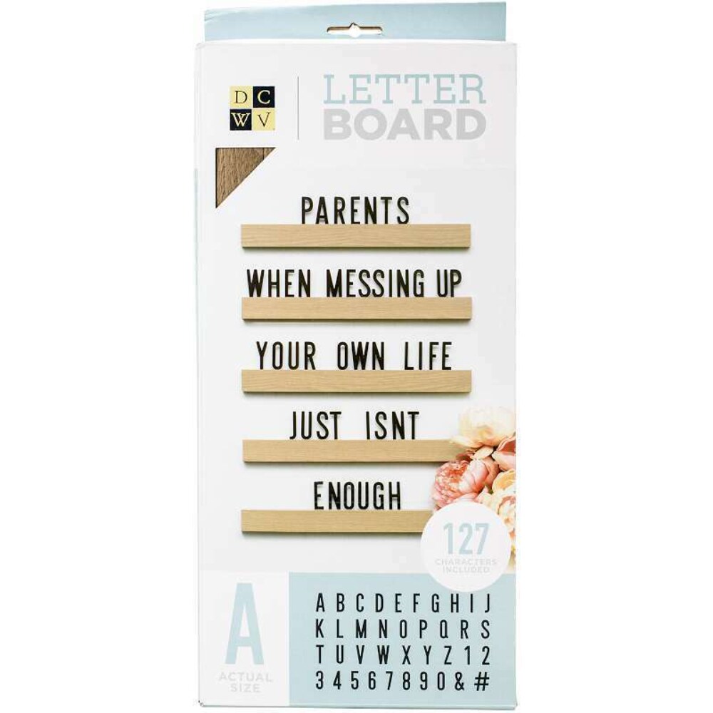 DCWV Letterboard 16x1.5in with 2in Letters Ledge, Pack of 5