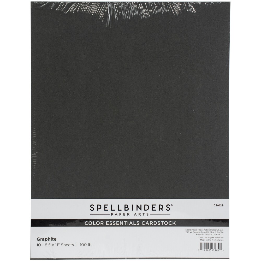 Spellbinders Color Essentials Cardstock - Graphite, Pack of 10