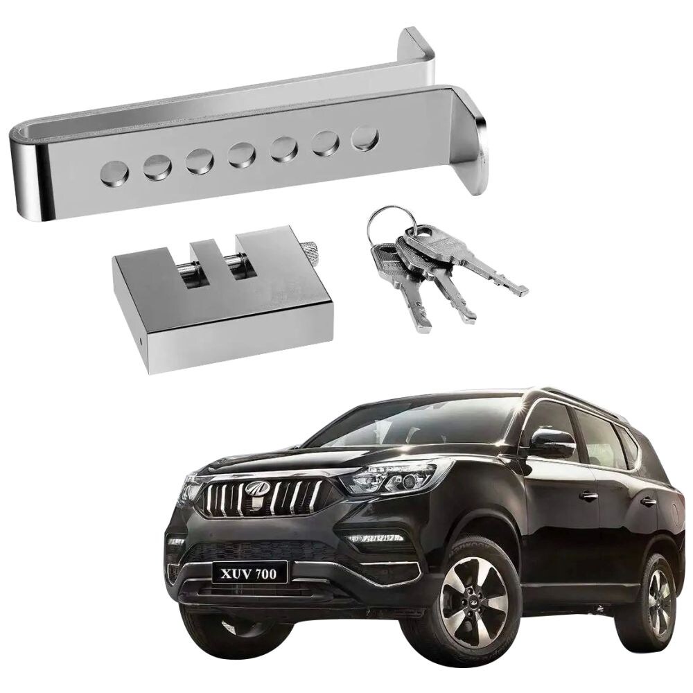 Kozdiko Car Pedal Anti Theft Lock Rod for Mahindra XUV 700, Silver