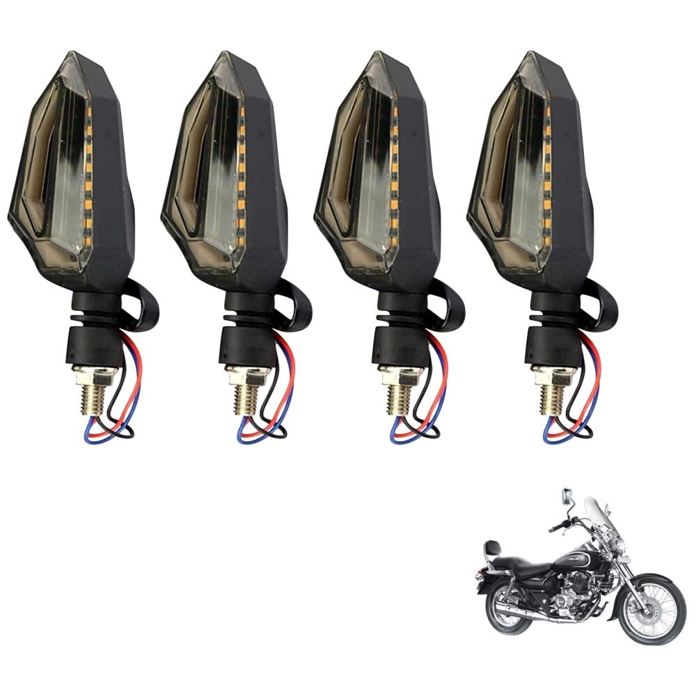 Kozdiko LED Bike Turn Signal Lights Blinker Indicator for Bajaj Avenger 220, KZDO785034, 4 Pcs