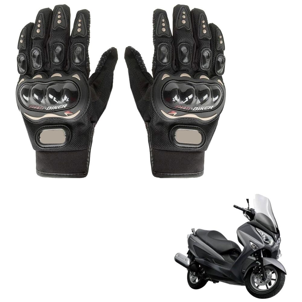Kozdiko Motorcycle And Scooty Full Finger Gloves, KZDO784962, Black, XL
