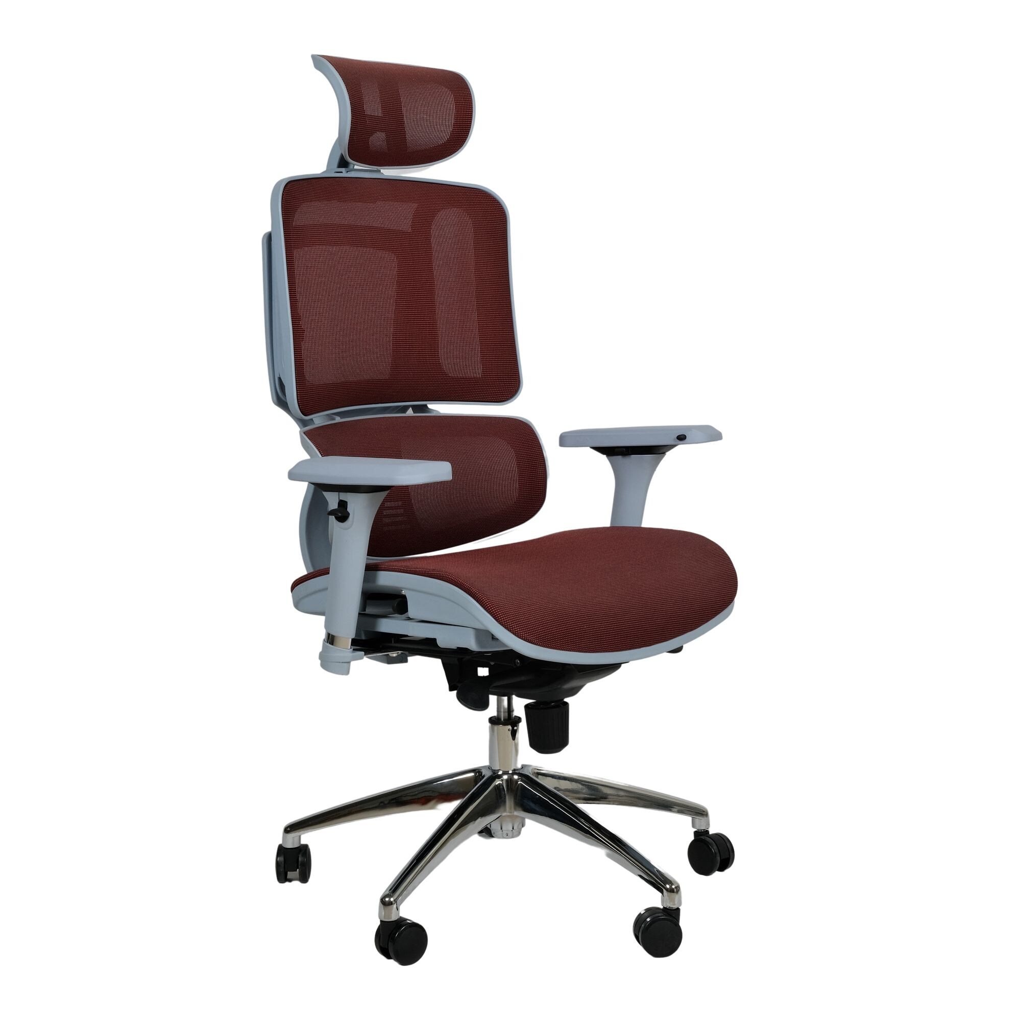 Exotic Chairs Highback Executive Office Chair with Top Mechanism, Grey & Red