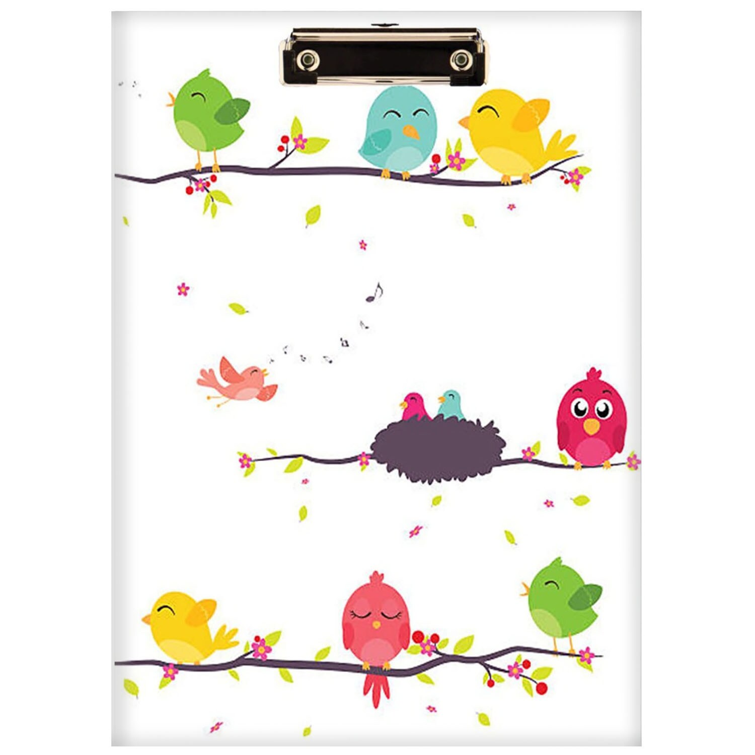 Creative Print Solution Birds Digital Reprint Clip Board, 14x9.5 Inches, Multicolour