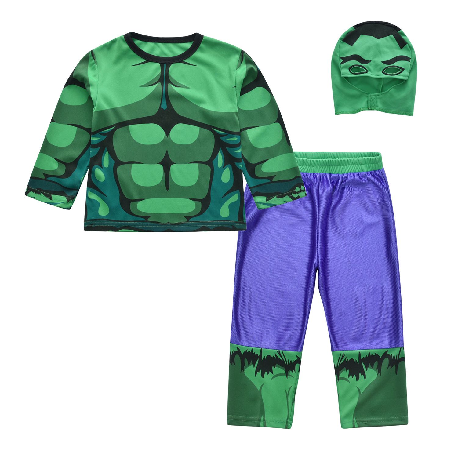 Hulk Muscle Kids Cotton Costume With Mask, 5 - 7 Years