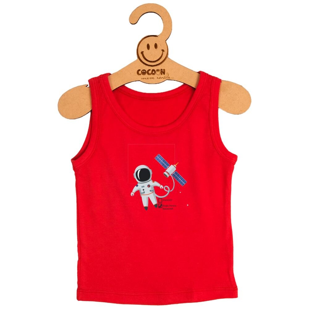 Cocoon Organics Astronaut Printed Vest, Red