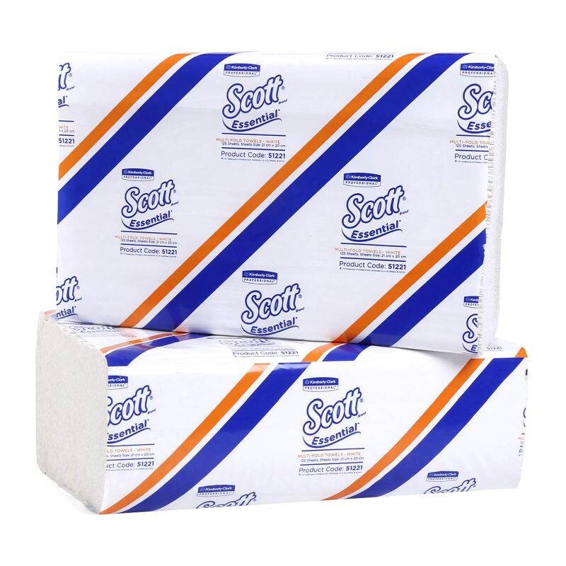 Scott Essential Multifold Paper Towel, 125 Sheets, Pack of 2
