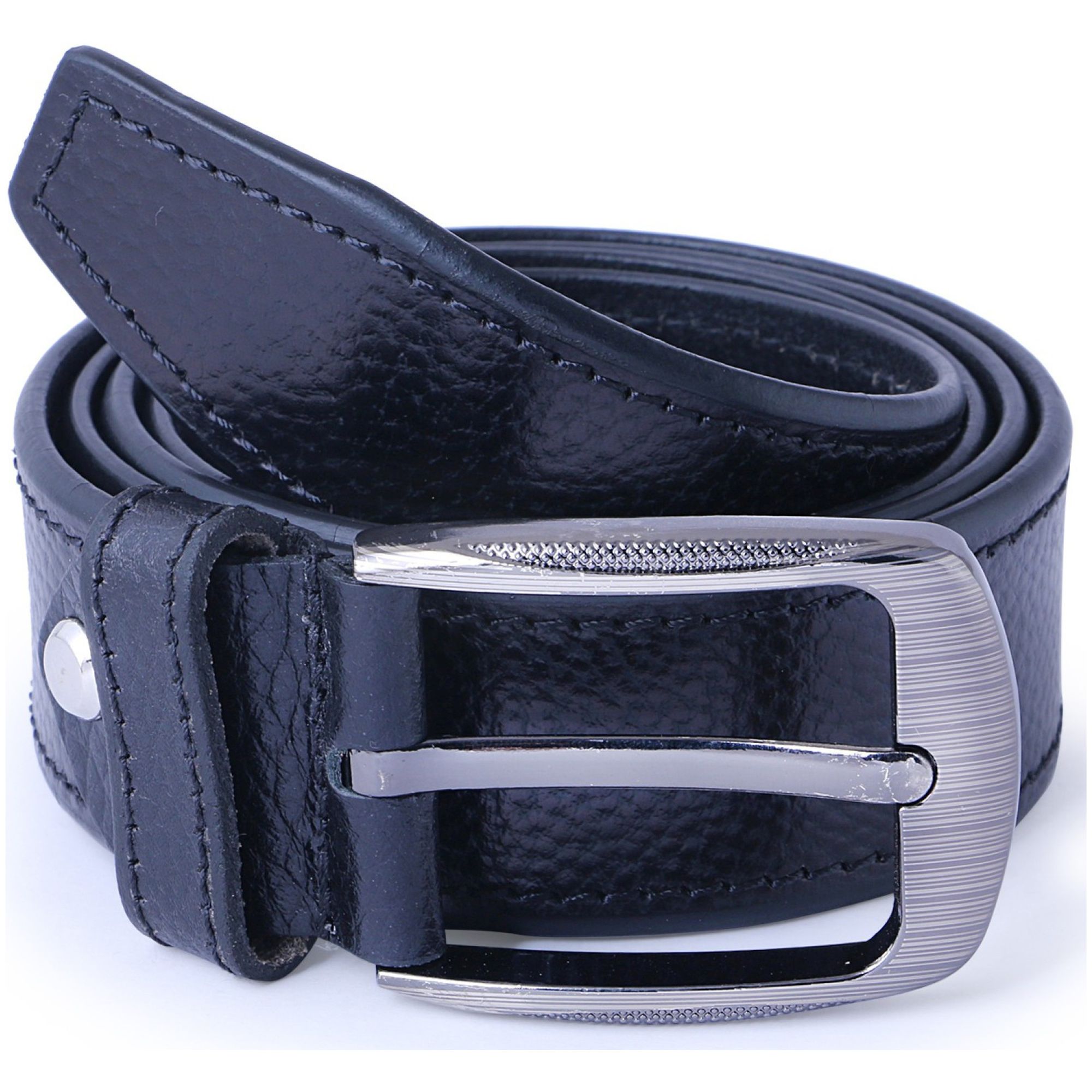 Debonair International Men's Genuine Leather Belt with 5 Punch Holes, DI934247, Black