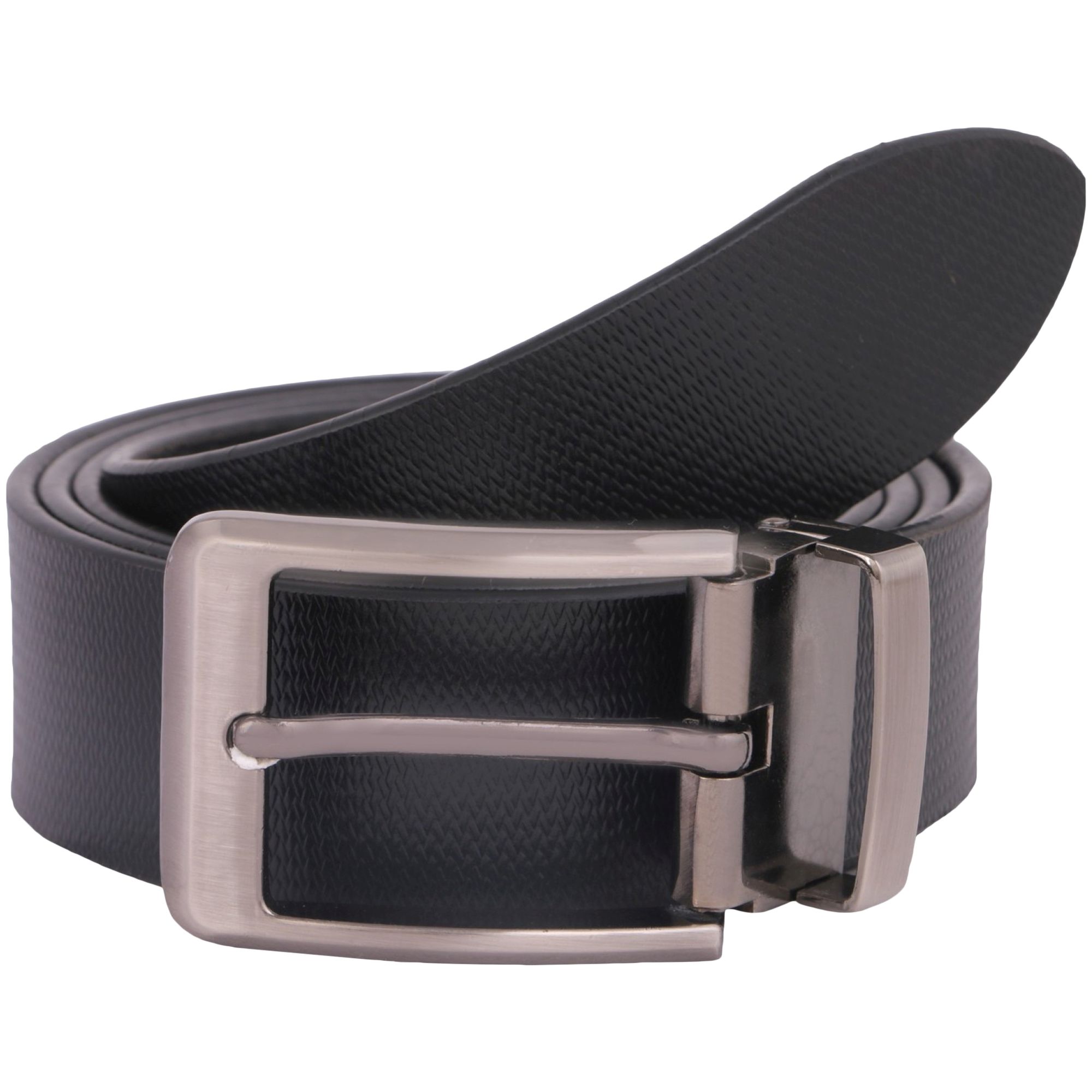 Debonair International Men's Genuine Leather Belt with 5 Punch Holes, DI934271, Black