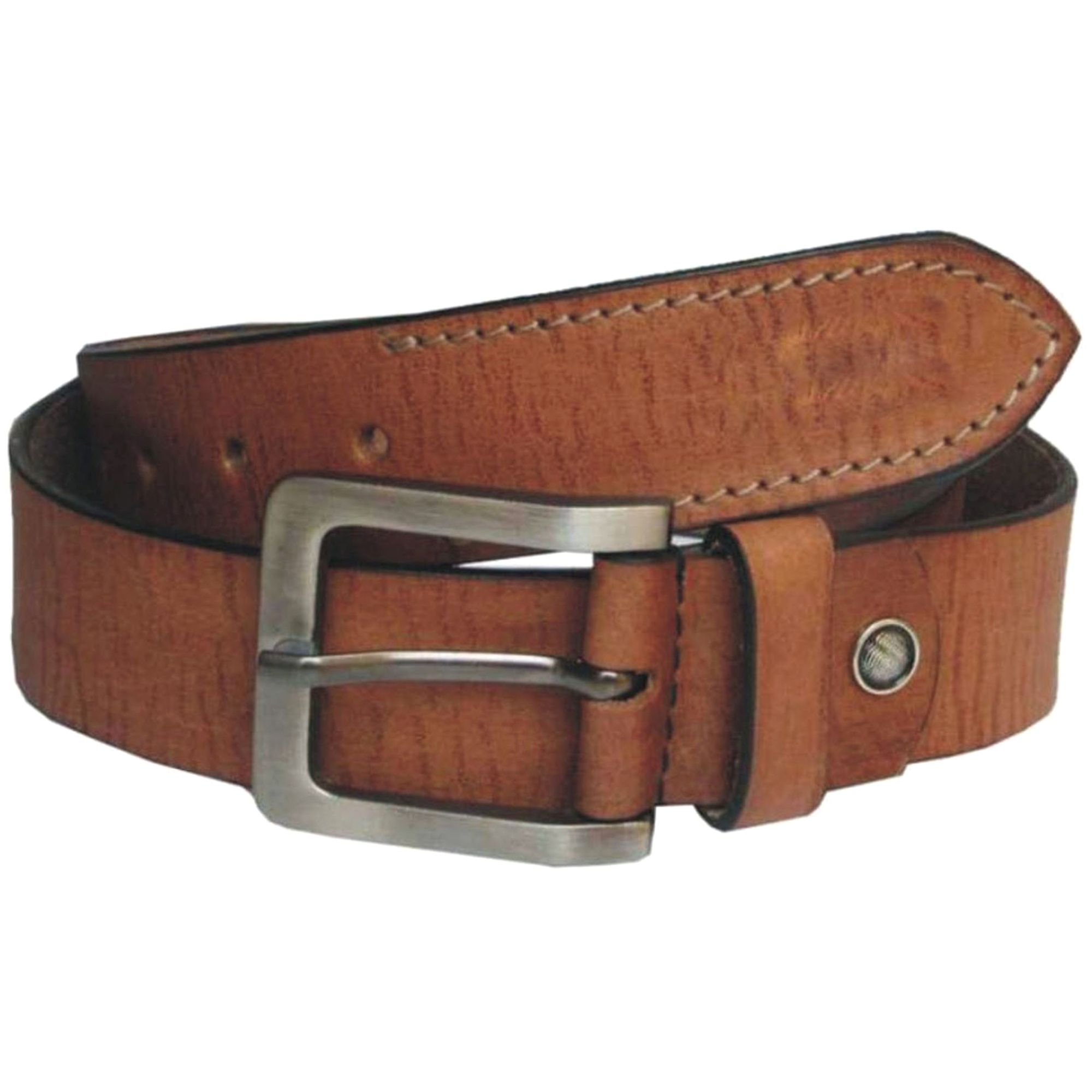 Debonair International Men's Casual Solid Genuine Leather Belt, DI934264, Brown