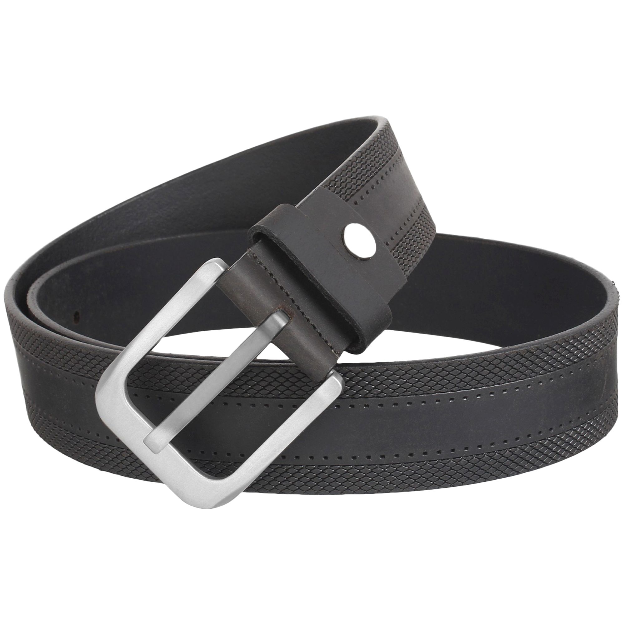 Debonair International Men's Casual Solid Genuine Leather Belt, DI934273, Black