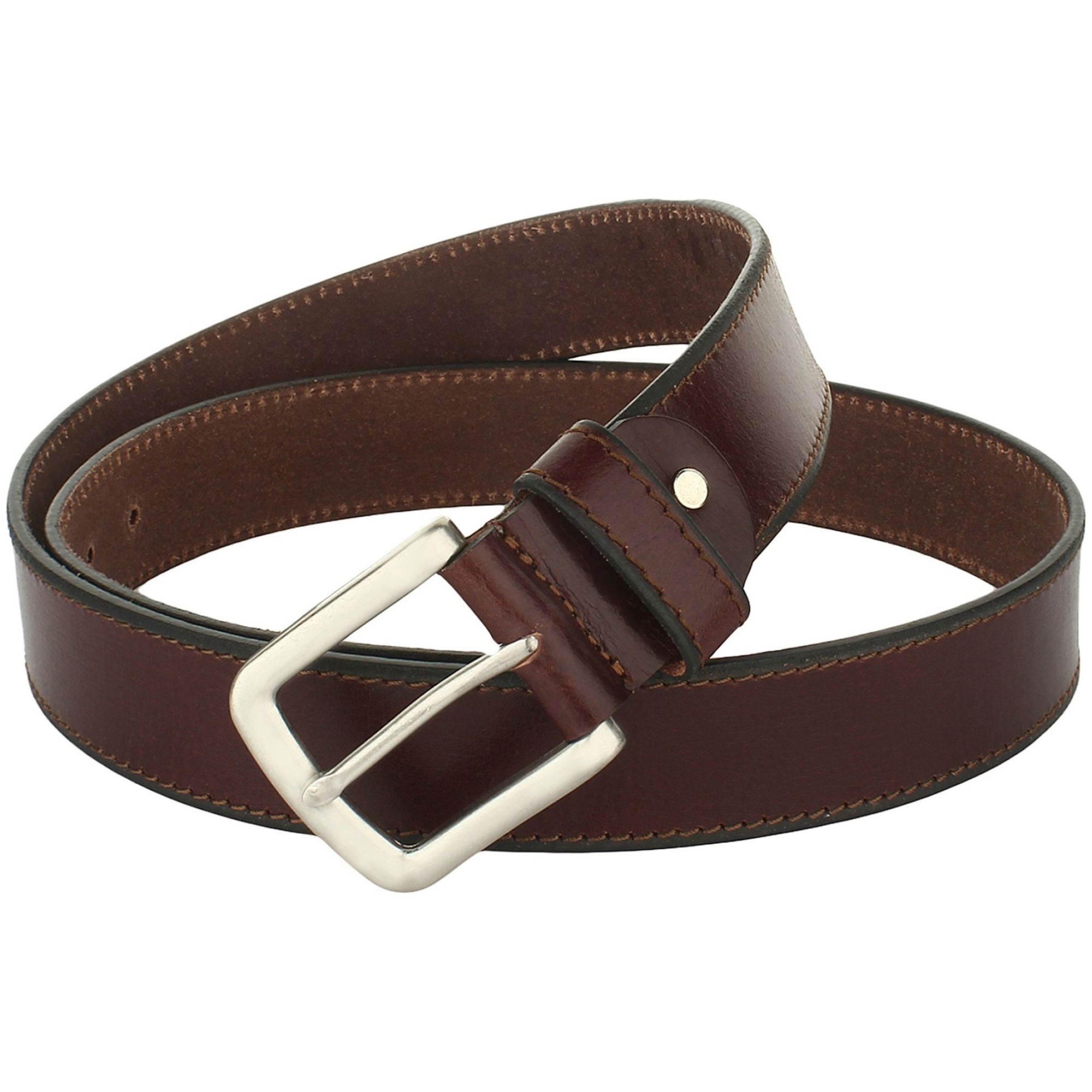 Debonair International Men's Casual Solid Genuine Leather Belt, DI934274, Brown