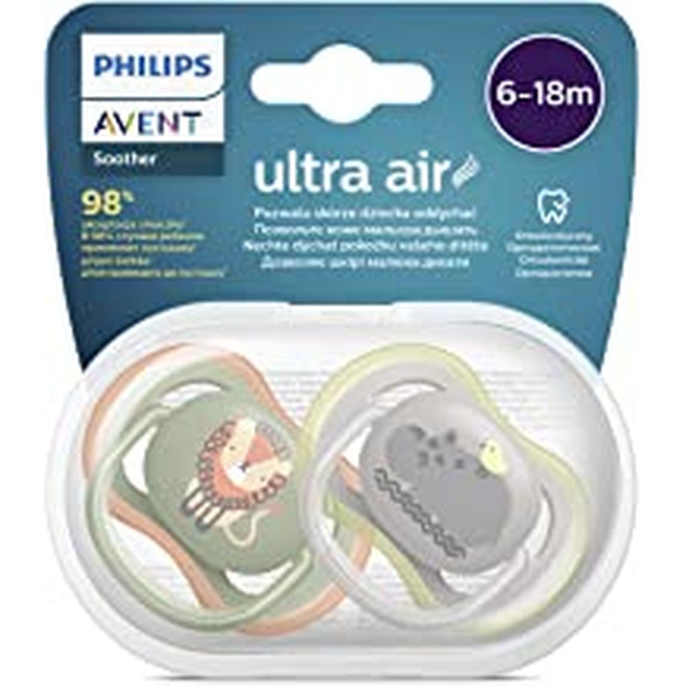 Philips Avent Ultra Air Pacifier, Pack Of 2 - 40 G