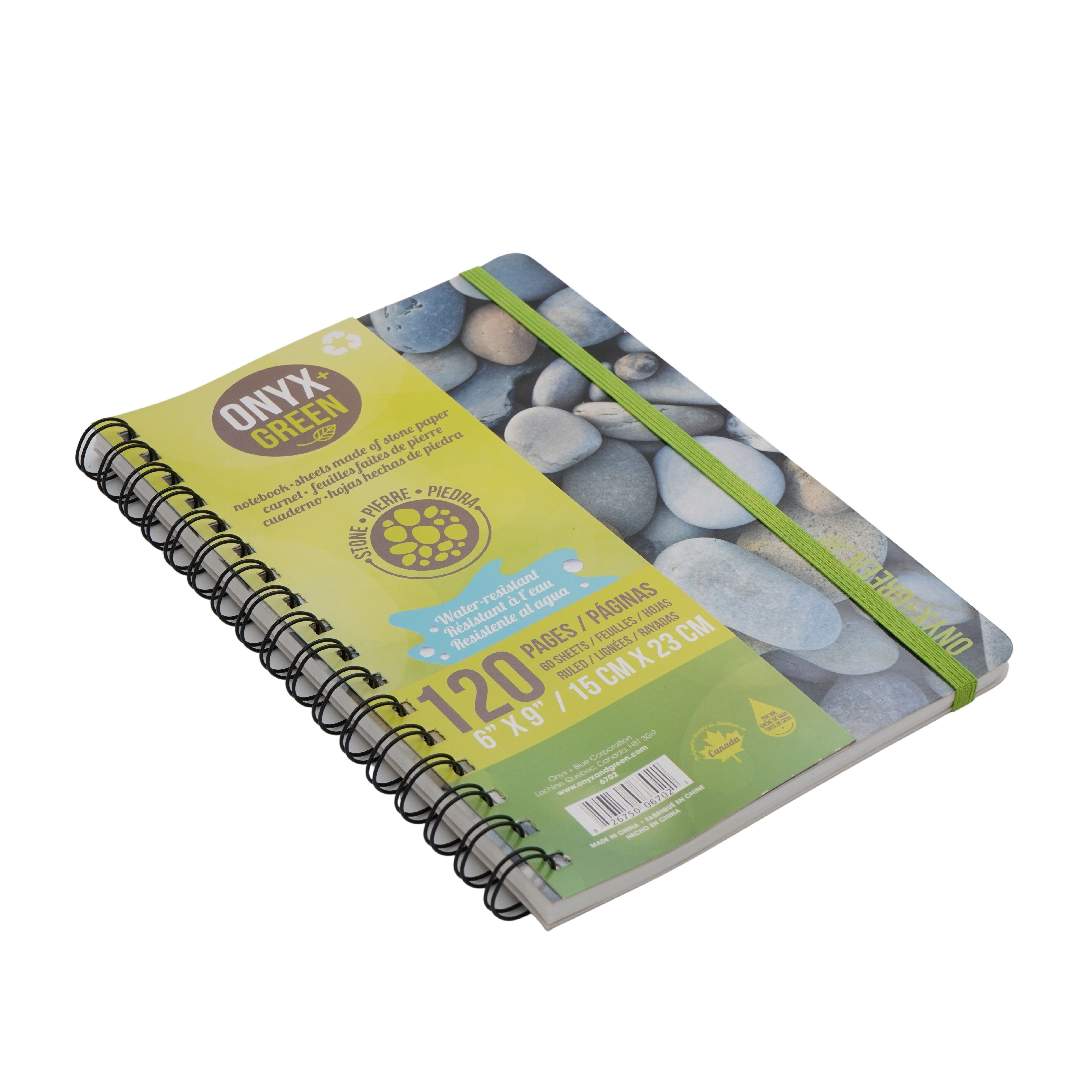 Onyx & Green Stone Printed Ruled Notebook Of 120 Pages, 15x23 cm