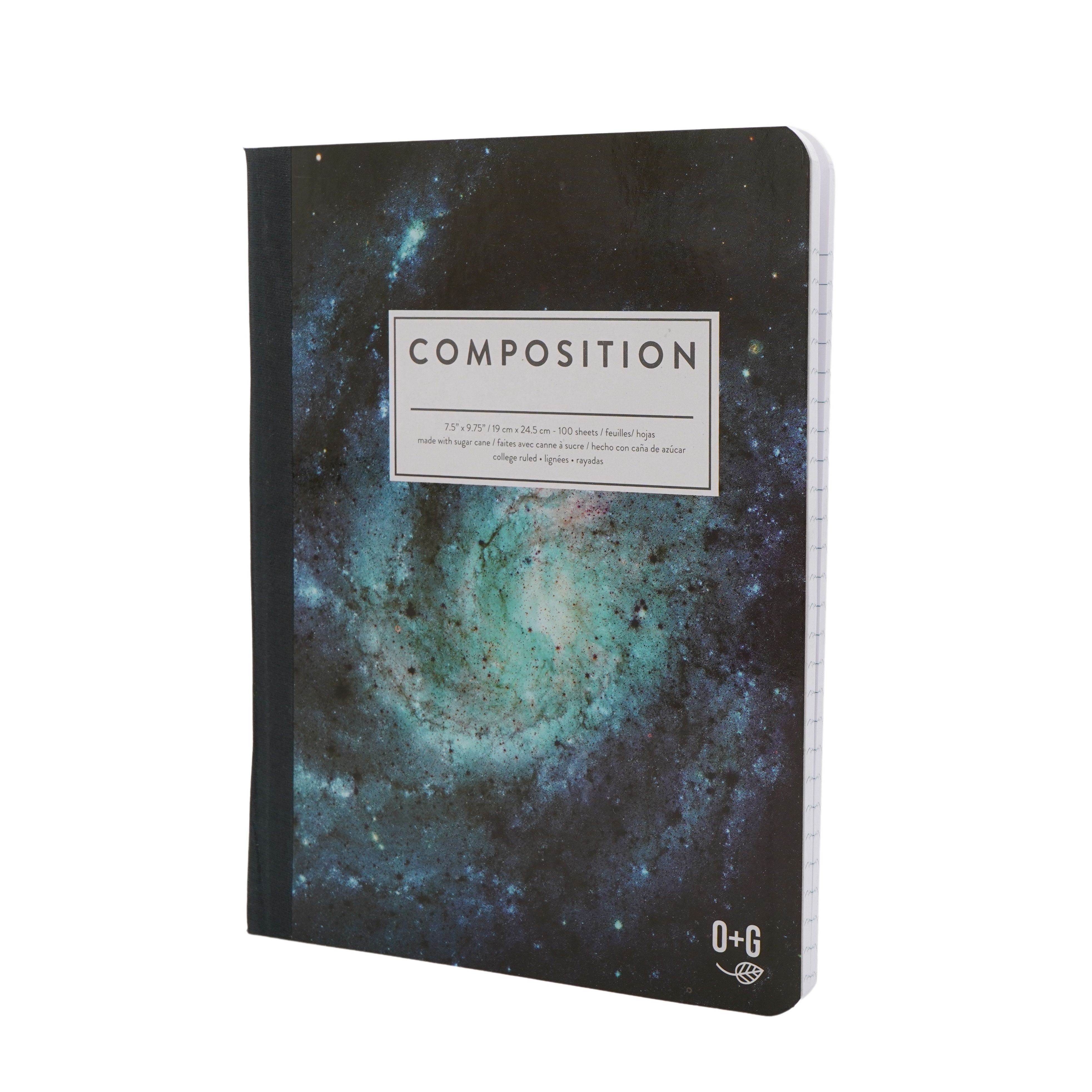 Onyx & Green Composition Ruled Notebook Of 100 Sheets, 19x24.5 cm