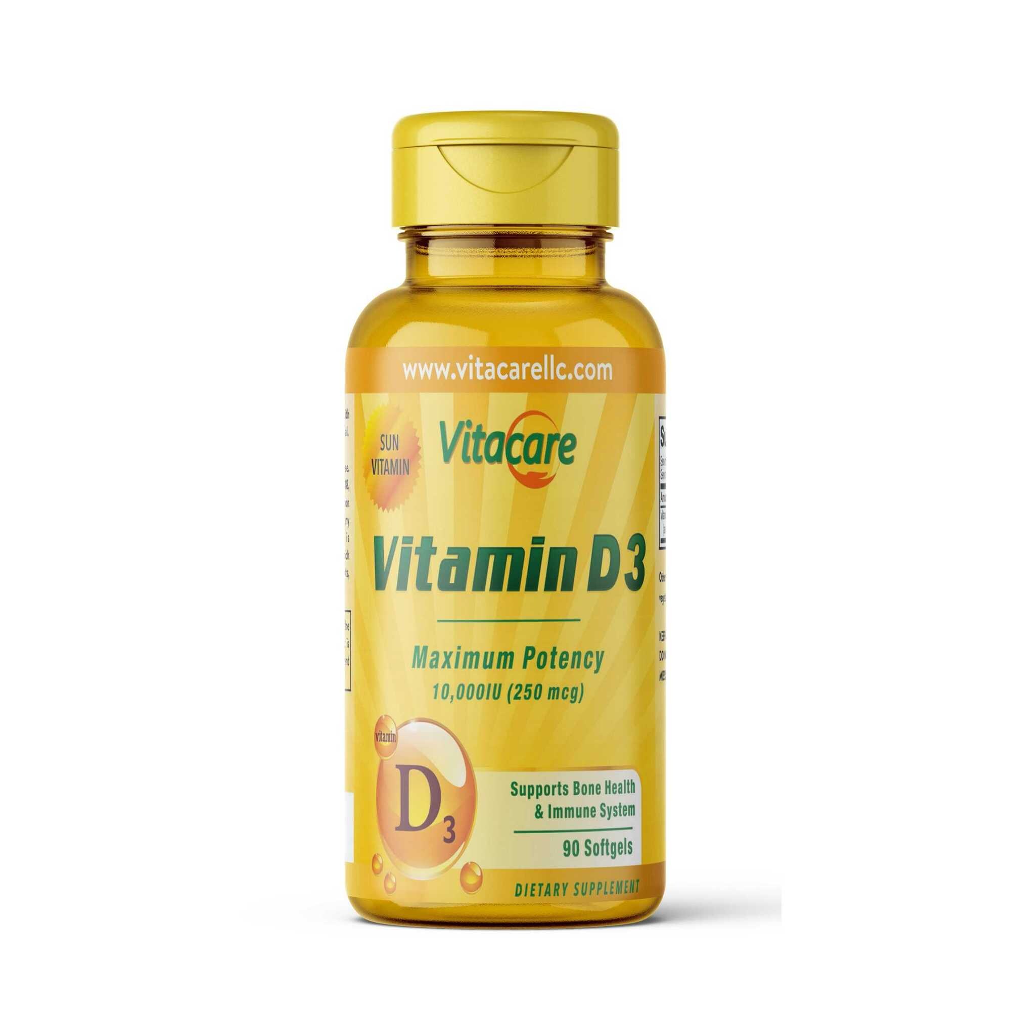 Vita Care Vitamin D3 Maximum Potency 10000 IU, 90 Softgels