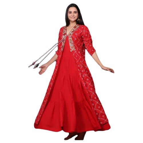 Kyeth Cotton Long Dress, AS934704, Red