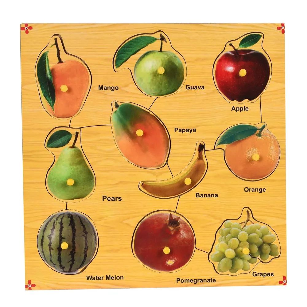 Ijarp Wooden Fruits Puzzle With Knob