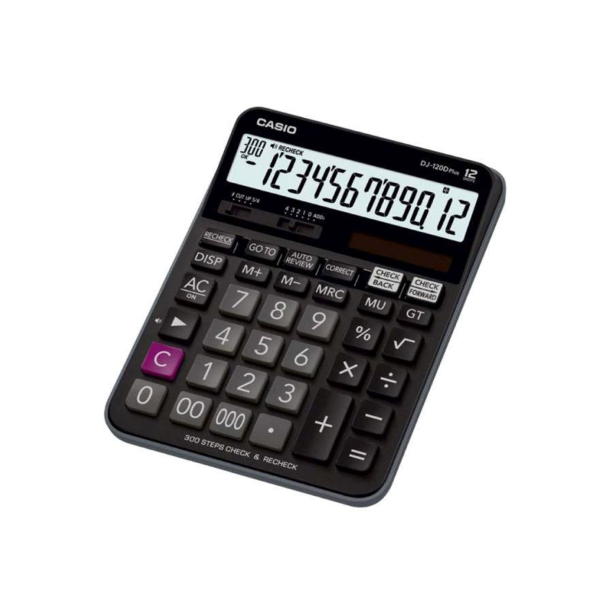Casio Calculator Dj120D Plus, Black and Gray