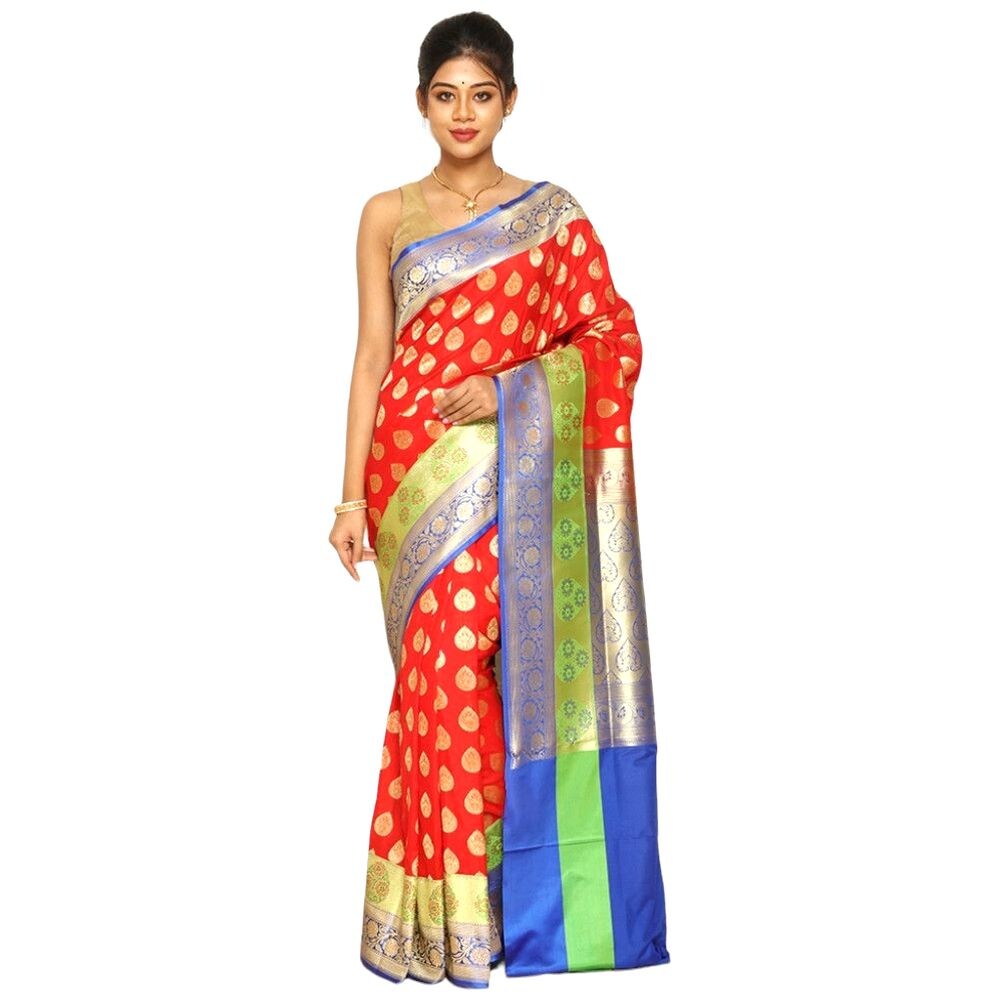 Indian Silk House Agencies Uppada Silk Saree With Blouse Piece, ISKA101117, Multicolour