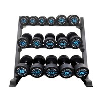 Picture of 1441 Fitness Round Dumbbell Set with 3 Tier Rack, 2.5 to 20kg,  Set of 8Pairs