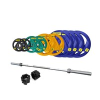 Picture of 1441 Fitness Olympic Barbell with Color Plates Set, 7ft, 160kg