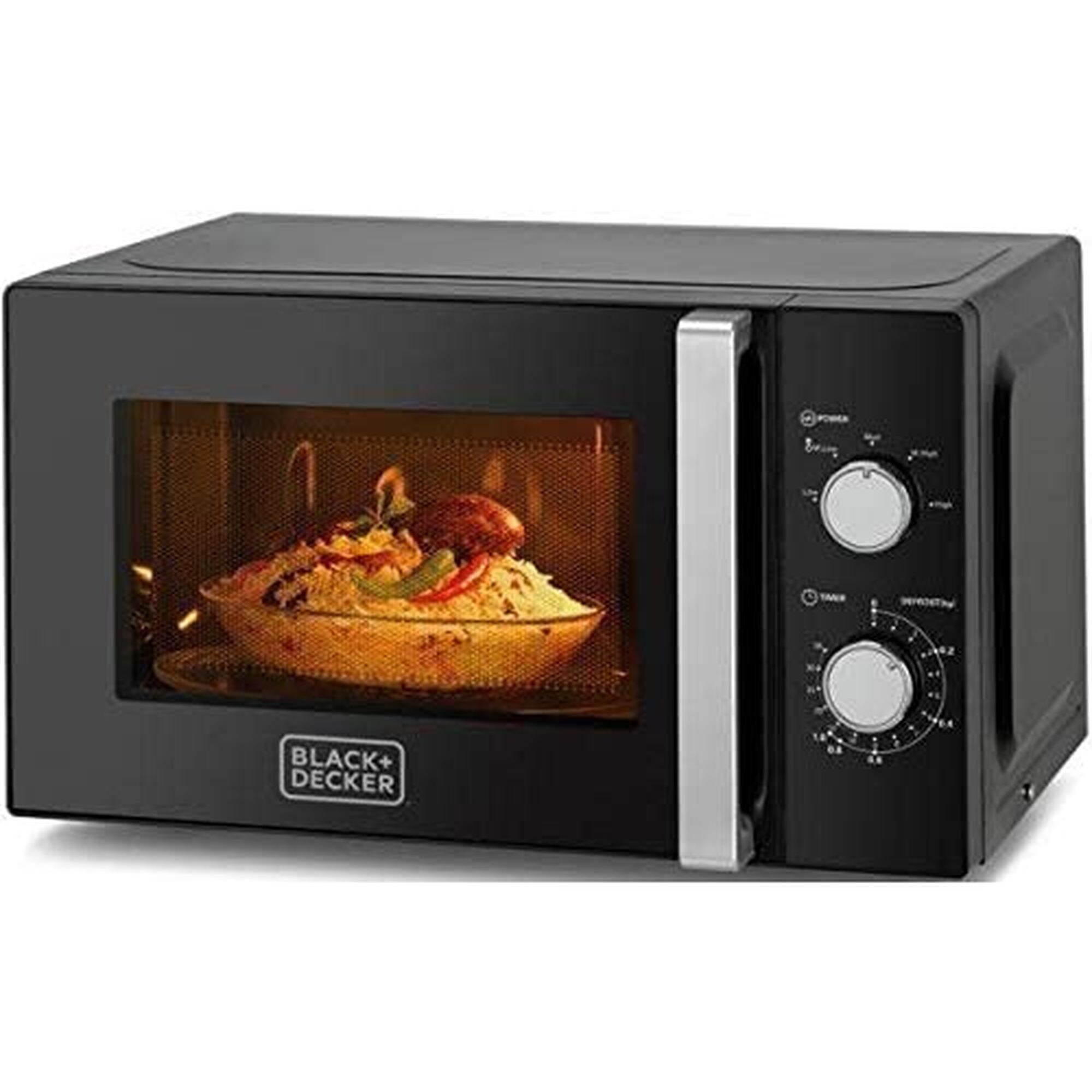 Black & Decker Metal Microwave Oven, 700W, 20L, Black