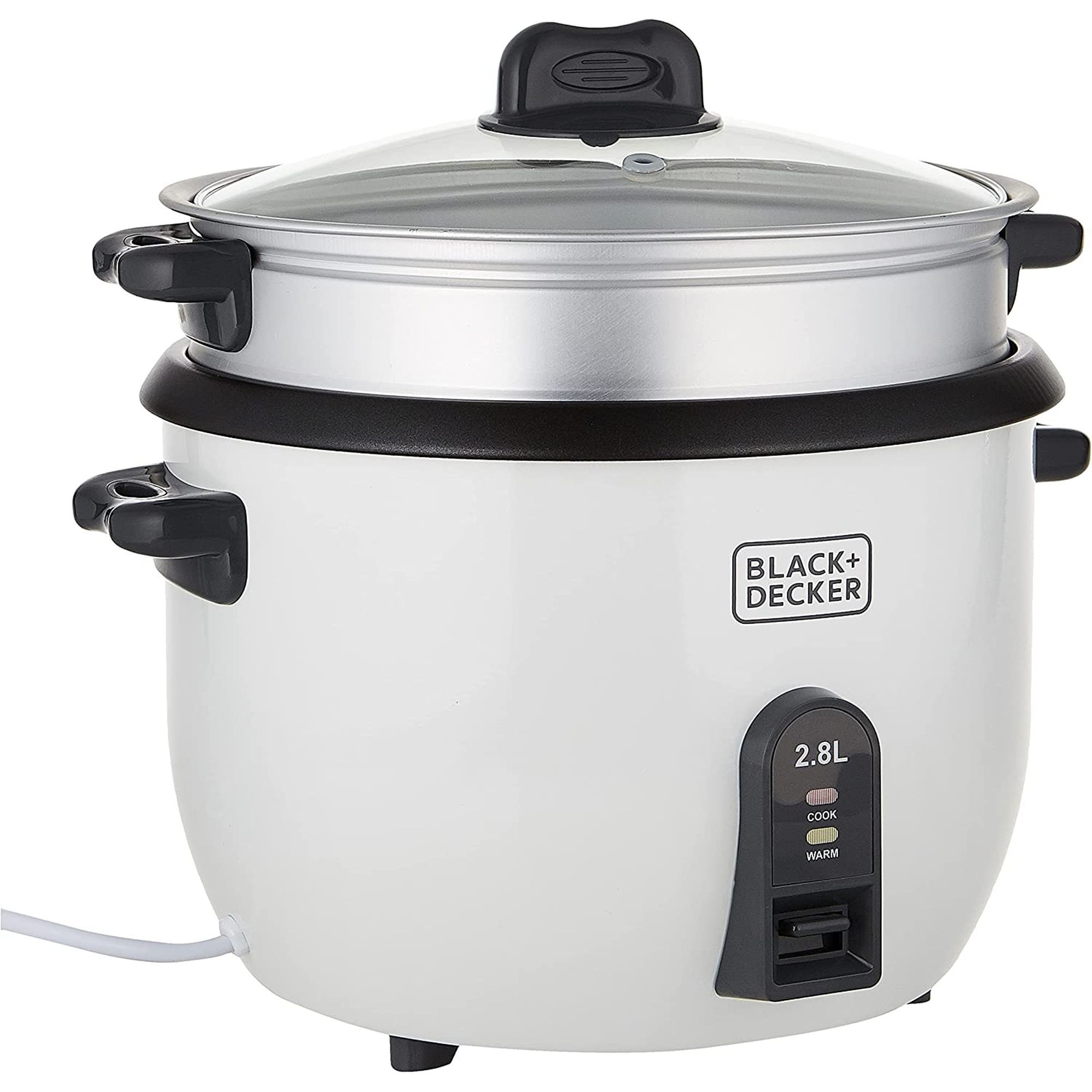Black & Decker Non Stick Rice Cooker With Glass Lid, 110W, 2.8 Ltr