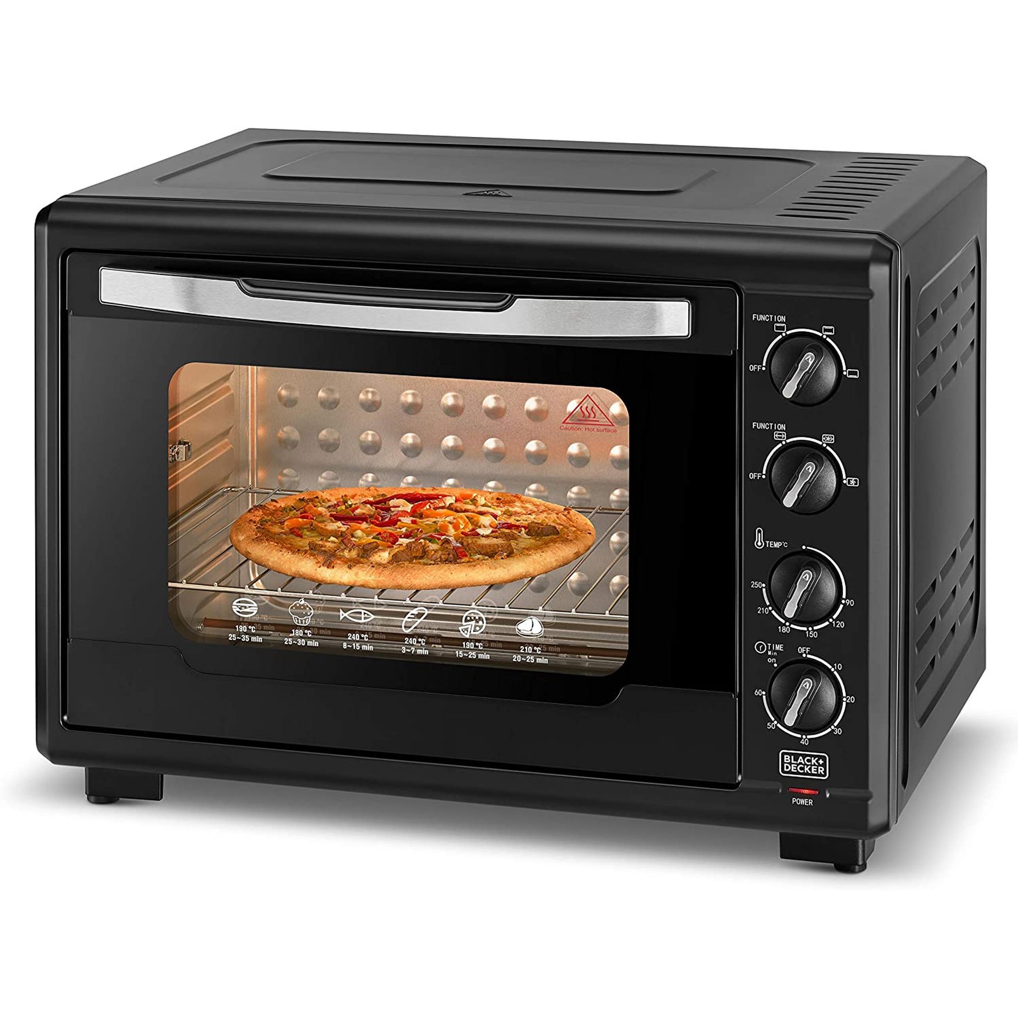 Black & Decker Toaster Oven With Double Glass & Rotisserie, 2000W, 55L