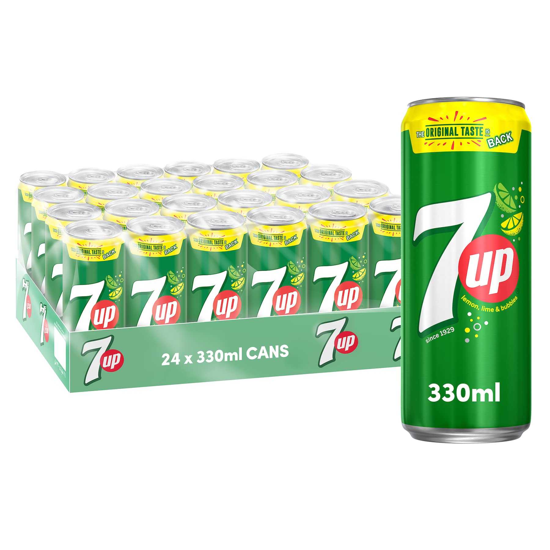 7UP Carbonated Soft Drink Cans, 330ml - Carton of 24 Pcs