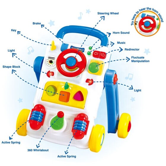 Fivestar Toys Baby Learner Walker with Music, FS-33875W, Pack of 6