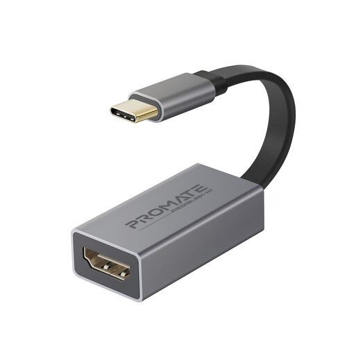 Promate USB C to HDMI Adapter with High Definition 4K Video, Grey