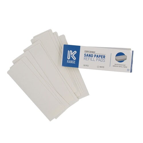 Koko Pedicure File Refill, White, 180 Grit, Carton of 100 Pack