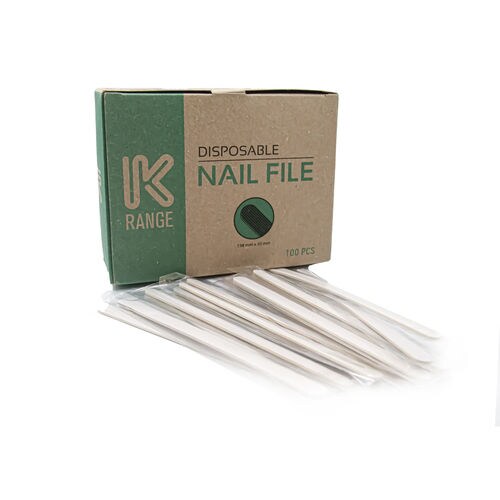 K Range Disposable Nail File, White, 120/180 Grit, Small, Carton of 20 Pack