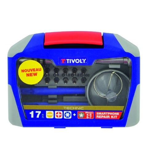 Tivoly Smartphone Open and Repair Kit, 11501570043, Grey, 17pcs