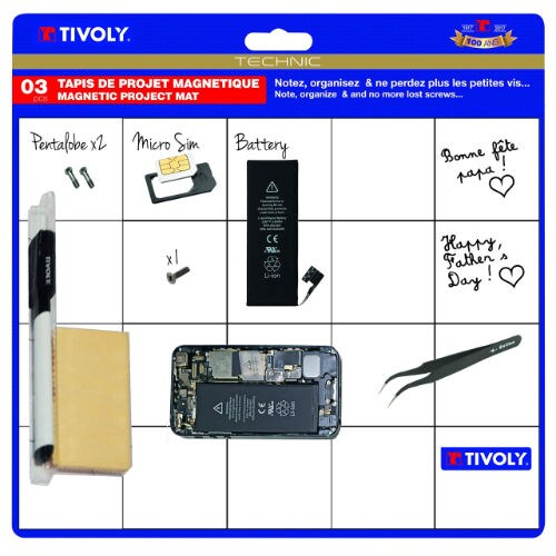 Tivoly Magnetic Dry-Wipe Work Mat Set For Precision Work
