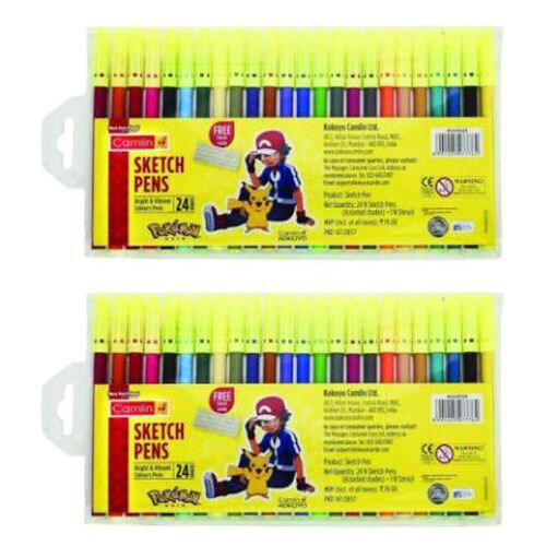 Camlin Pokemon Sketch Pens, 24 Shades, Pack of 2 