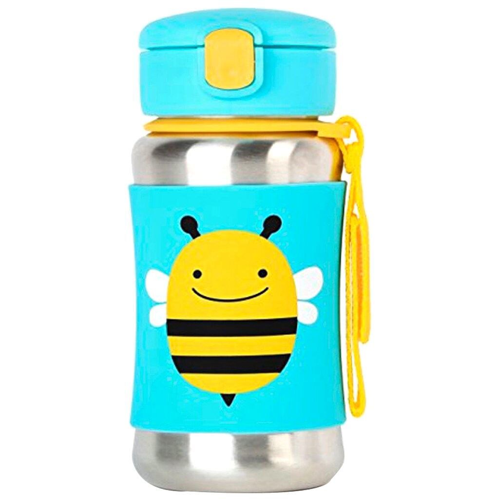 Skip Hop Zoo Insulated Stainless Steel Straw Bottle, Bee, 350 ml