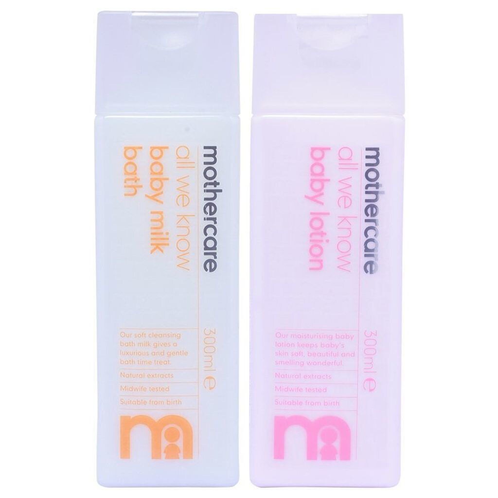 Mothercare Baby Milk Bath and Lotion, 300ml Combo