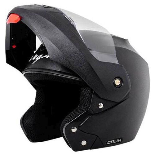 Vega Crux Motorbike Flip Up Helmet, Black