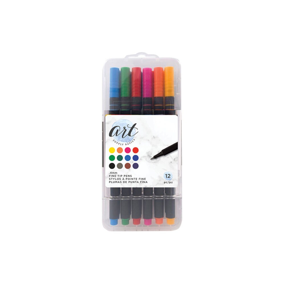 Art Supply Basics Fine Tip Pens, Pack Of 12